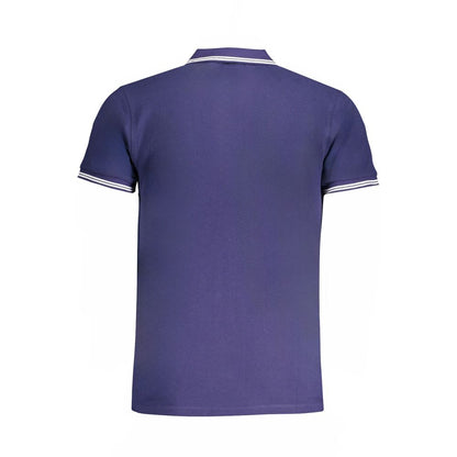 Tricou polo Cavalli Class albastru din bumbac