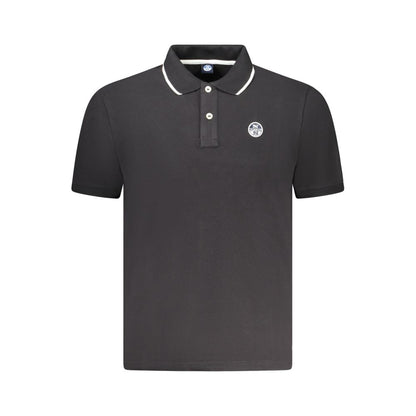 Tricou polo North Sails negru din bumbac pentru bărbați