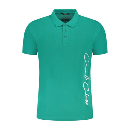Tricou polo pentru bărbați Cavalli Class, verde, din bumbac