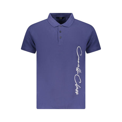 Tricou polo pentru bărbați Cavalli Class din bumbac albastru