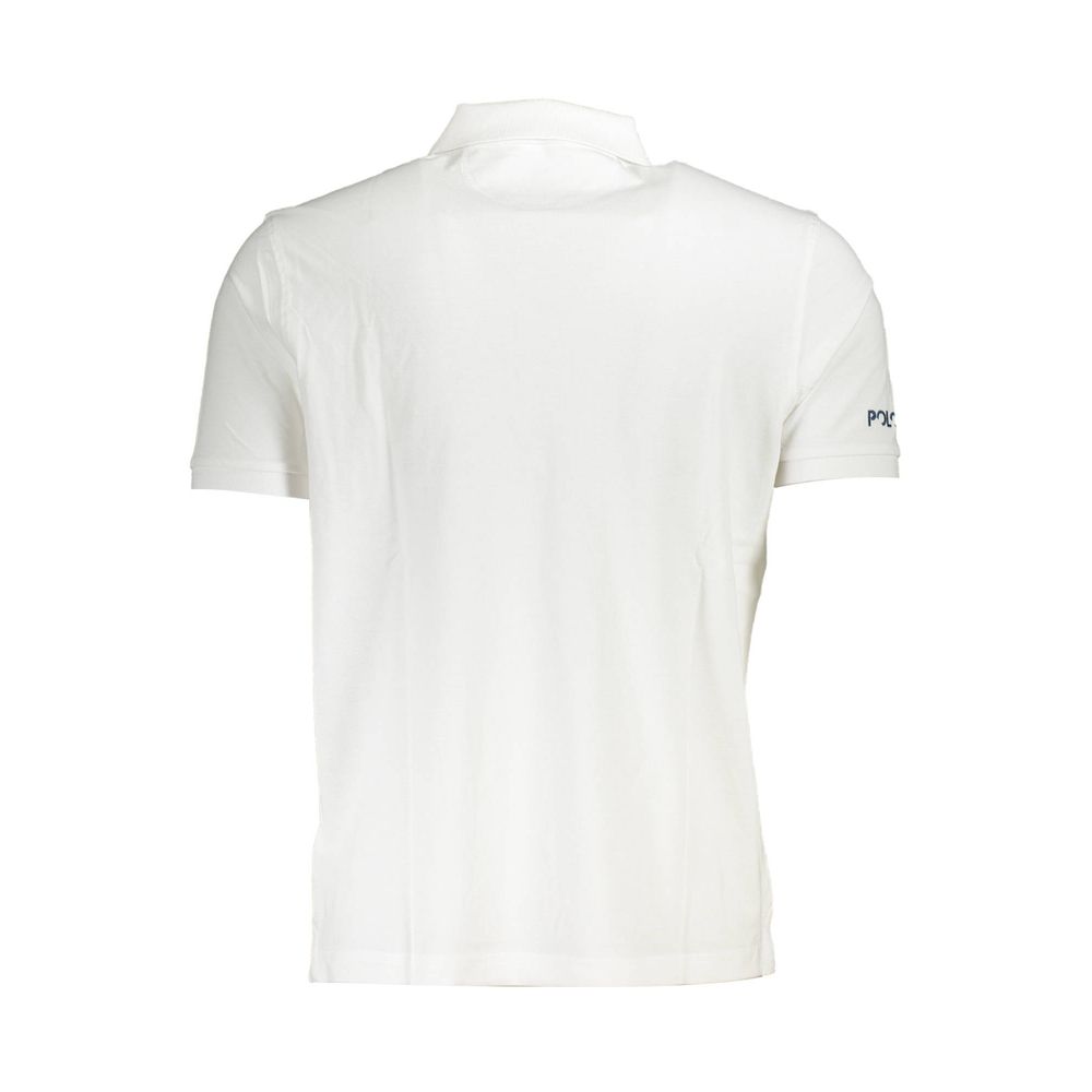 Tricou polo alb din bumbac La Martina pentru bărbați