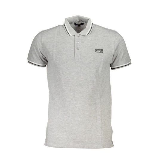 Tricou polo pentru bărbați Cavalli Class maro din bumbac