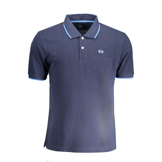 Tricou polo pentru bărbați din bumbac albastru La Martina