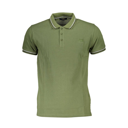 Tricou polo pentru bărbați Cavalli Class, verde, din bumbac