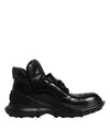 Dolce & Gabbana Black Leather Casual Mens Ankle Boots Shoes