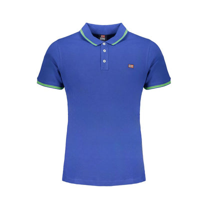 Tricou polo albastru din bumbac Norvegia 1963