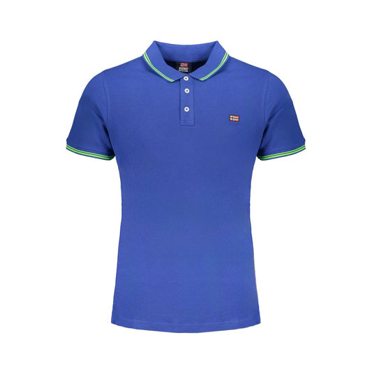 Tricou polo albastru din bumbac Norvegia 1963