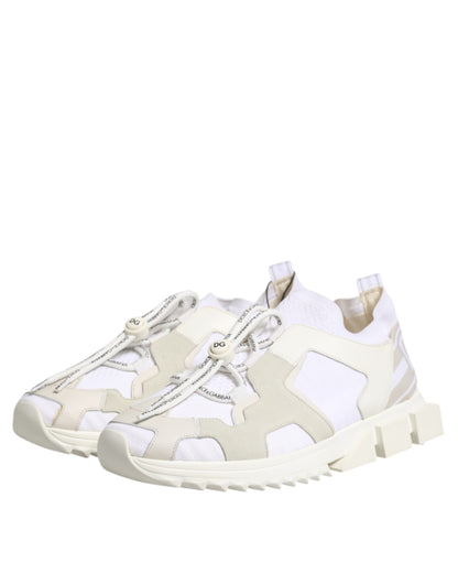 Dolce & Gabbana White Mesh Sorrento Trekking Sneakers Shoes