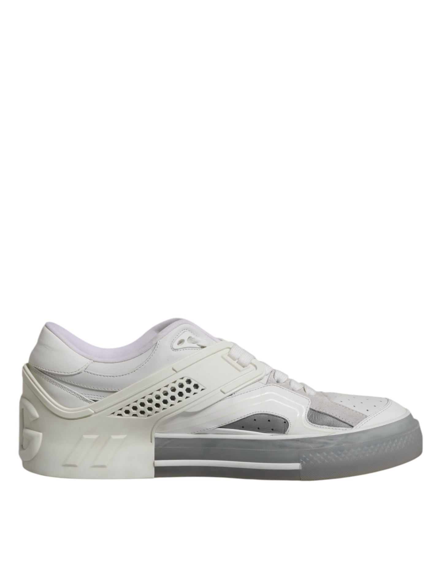 Dolce & Gabbana White Low Top DG Embossed Men Sneakers Shoes