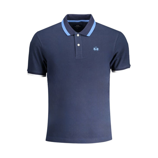 Tricou polo albastru din bumbac La Martina