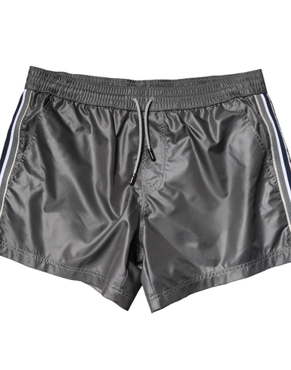 Dolce & Gabbana Gray Polyester Mid Waist Casual Bermuda Shorts