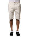Dolce & Gabbana Beige Cotton Stretch Mid Waist Bermuda Shorts