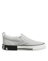 Dolce & Gabbana White Dotted Leather Slip On Men Sneakers Shoes