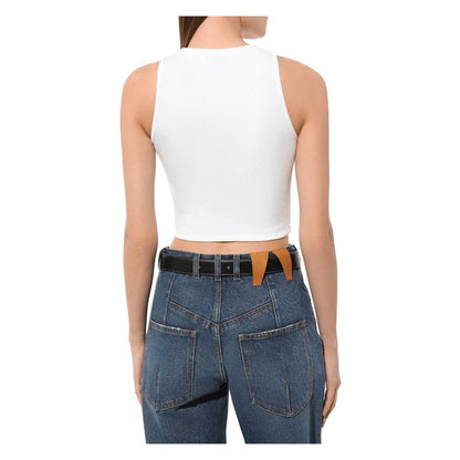 Comme Des Fuckdown White Cotton Women Cropped T-Shirt