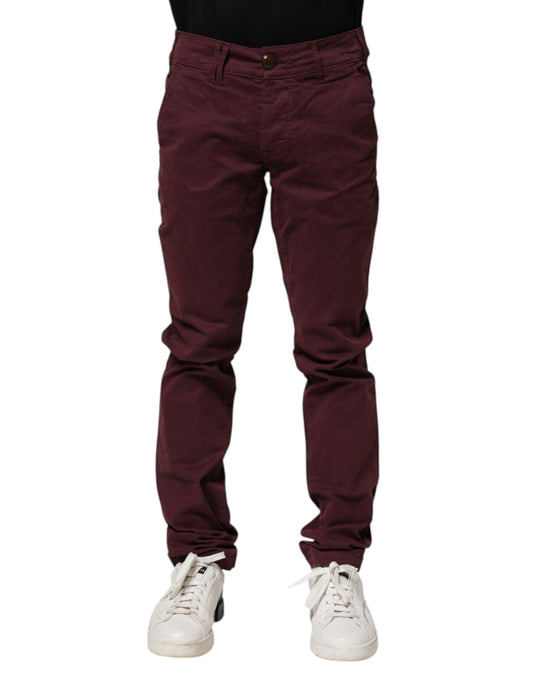 CYCLE Maroon Cotton Stretch Skinny Fit Men Denim Jeans