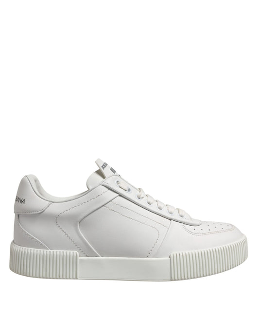 Dolce & Gabbana White Miami Leather Low Top Men Sneakers Shoes