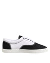 Dolce & Gabbana Black Cotton Canvas Lace Up Men Sneakers Shoes