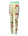 Dolce & Gabbana Yellow Silk Floral Leggings Pants