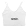 Comme Des Fuckdown White Cotton Women Crop Top