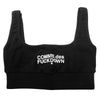 Comme Des Fuckdown Black Cotton Women Crop Top