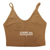 Comme Des Fuckdown Brown Cotton Women Crop Top