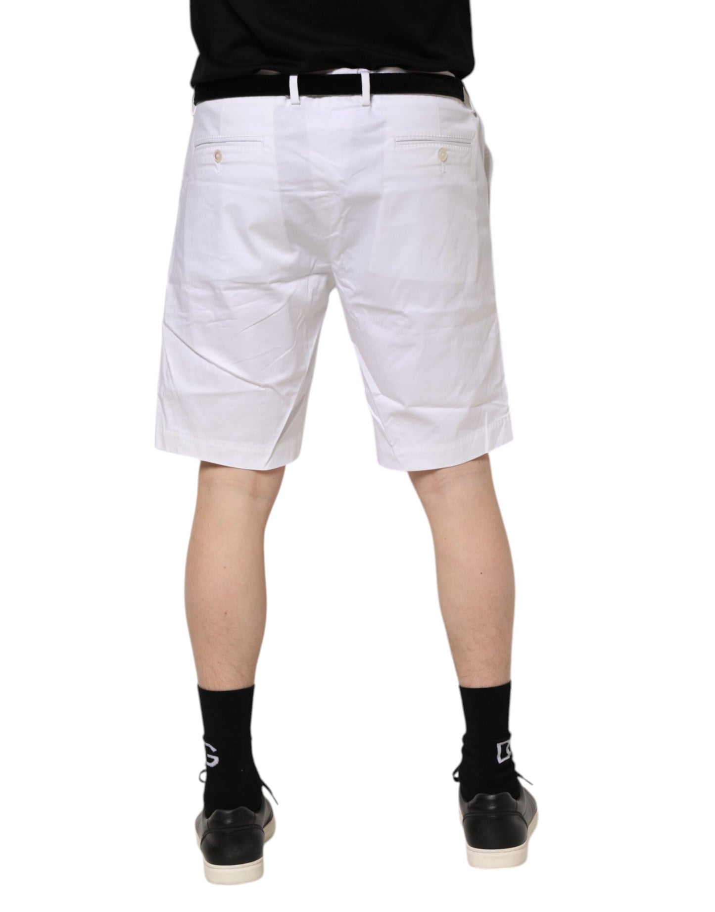 Dolce & Gabbana White Chinos Cotton Stretch Casual Shorts