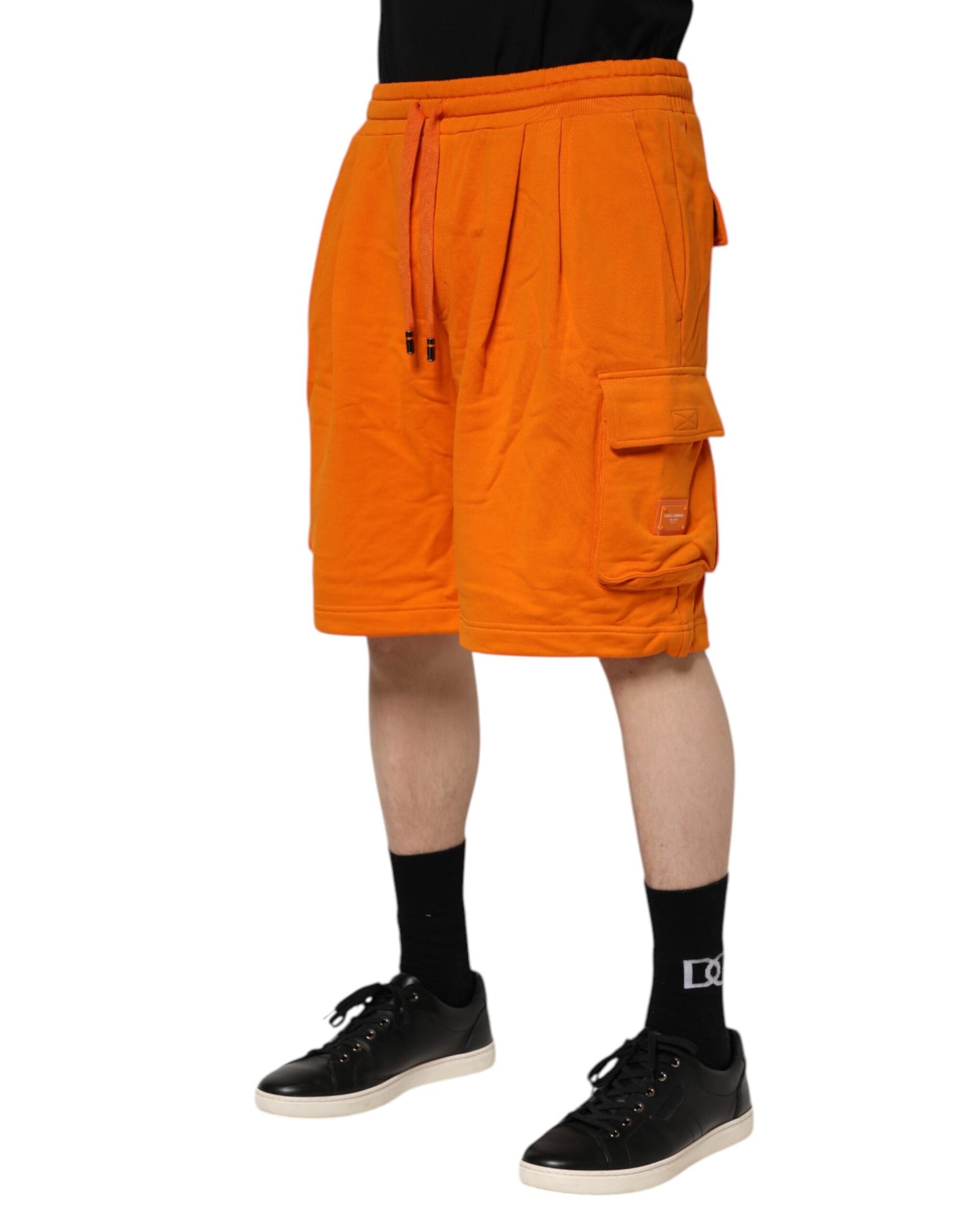 Dolce & Gabbana Orange Cotton Men Casual Cargo Bermuda Shorts