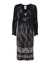 Roberto Cavalli Black Floral Viscose Sheath Midi Dress