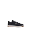 Prada Black Calf Leather Bos Taurus Low Top Sneakers