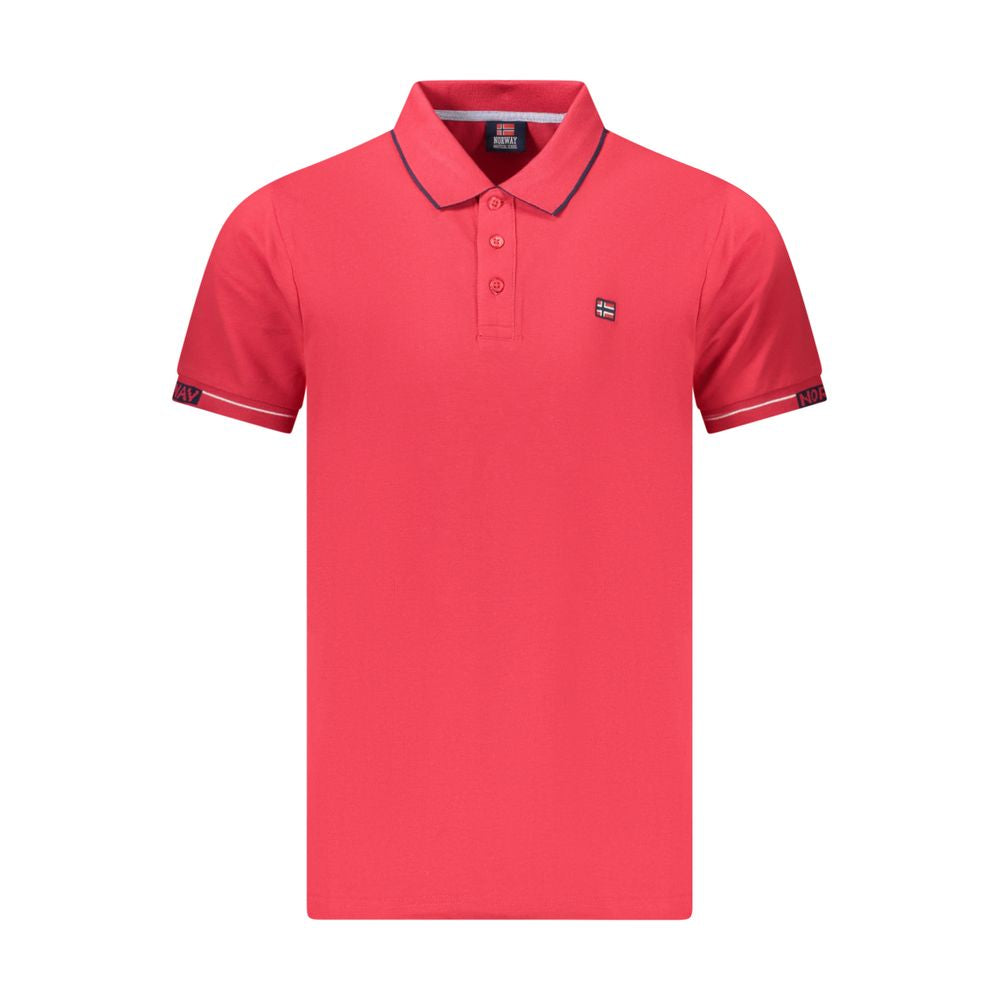 Tricou polo bărbătesc din bumbac roșu, Norvegia 1963