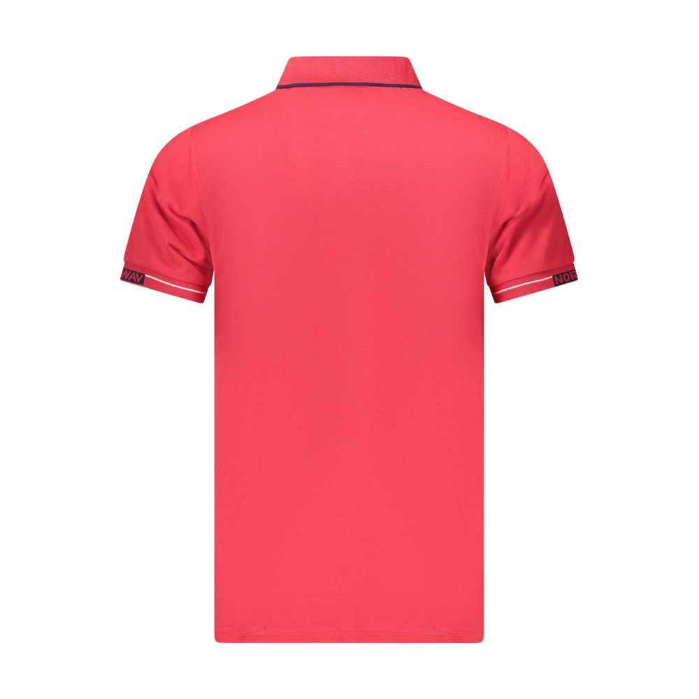 Tricou polo bărbătesc din bumbac roșu, Norvegia 1963