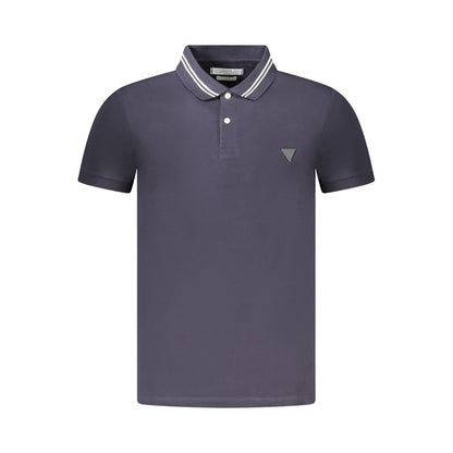 Tricou polo Guess Jeans albastru din bumbac