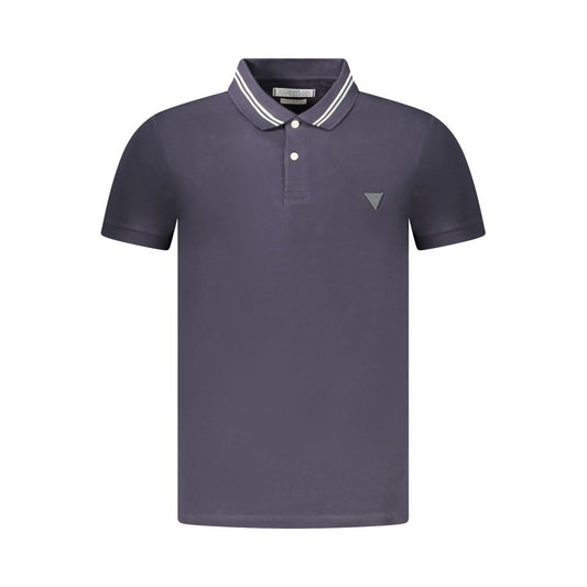 Tricou polo Guess Jeans albastru din bumbac