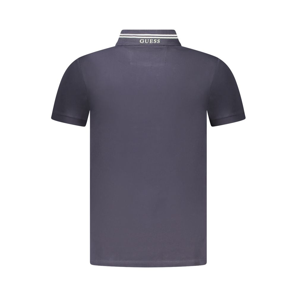 Tricou polo Guess Jeans albastru din bumbac