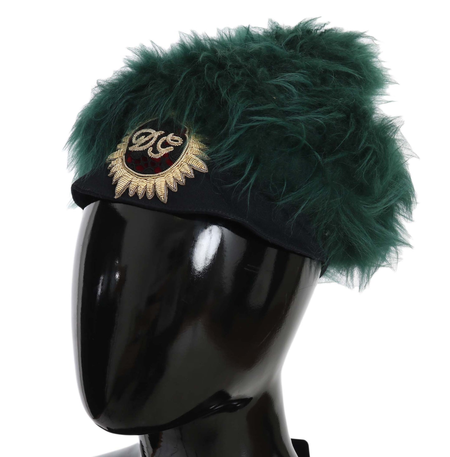 Dolce & Gabbana Elegant Emerald Cashmere Cloche Cap