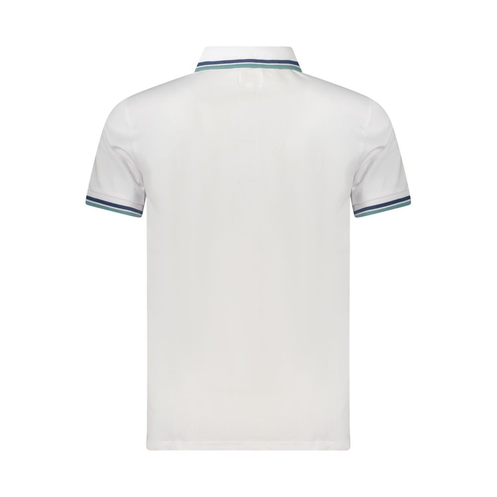 Tricou polo Guess Jeans alb din bumbac pentru bărbați