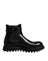 Dolce & Gabbana Black Belted DG Logo Men Chelsea Boots Shoes
