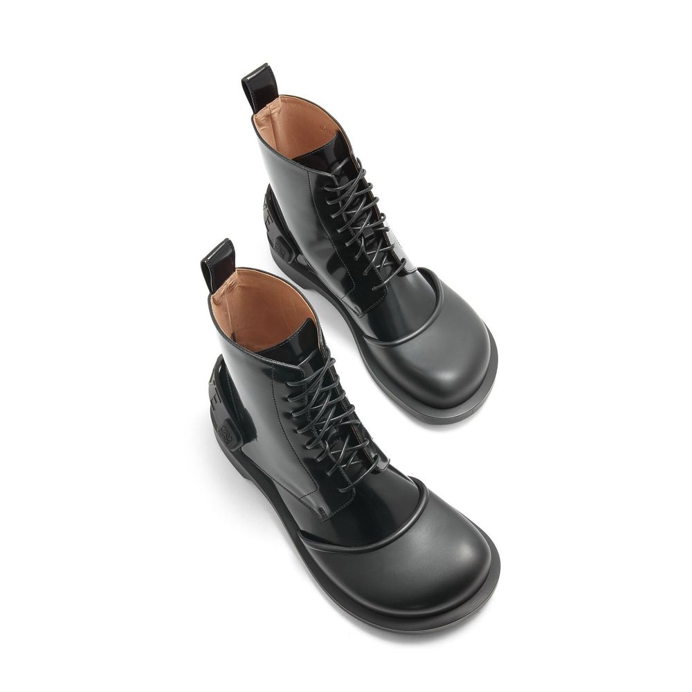 Loewe Black Calfskin Lace-Up Boots