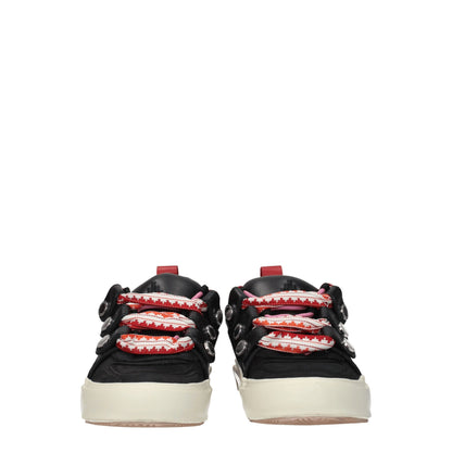 Marcelo Burlon Black Leather Low Top Sneakers