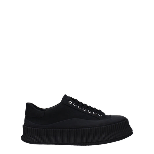 Jil Sander Black Fabric Platform Sneakers