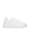 Burberry White Leather Low Top Sneakers
