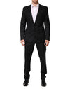 Dolce & Gabbana Black Jacquard Single Breasted 2 Piece Suit