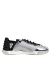 Dolce & Gabbana Silver Black Nylon NS1 Low Top Men Sneakers Shoes