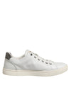 Dolce & Gabbana White Silver Sacred Heart Men Sneakers Shoes