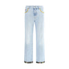 Valentino Light Blue Cotton Straight-Leg Jeans