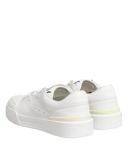 Dolce & Gabbana White Miami Leather Low Top Sneakers Shoes