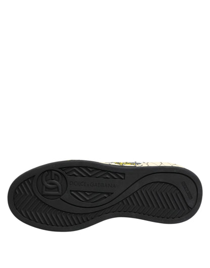 Dolce & Gabbana White Logo Print Low Top Men Sneakers Shoes