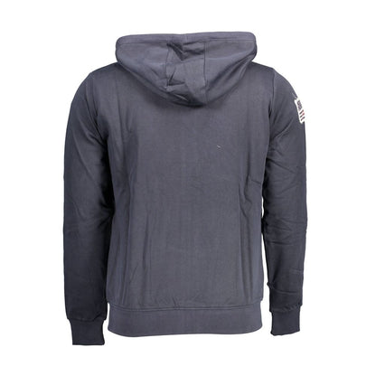 U.S. POLO ASSN. "Blue Cotton Men Sweater with Embroidered Zip and Pockets"