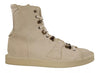 Dolce & Gabbana White Leather Lace Up Mens Boots
