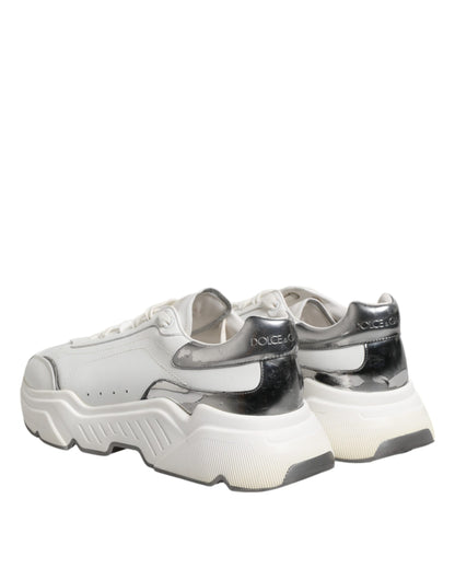 Dolce & Gabbana White Daymaster Leather Low Top Sneakers Shoes